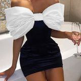 2023 Women Sexy Strapless Slim Mini Dress Off Shoulder Low Cut Ruched Dresses Backless Bow Vestidos Party Streetwear