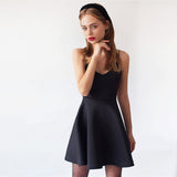 Summer Dress Sling Sexy Solid Color a Line Party Club Dress Sleeveless High Waist Fashion Mini Dress 2023 Female Plus Size