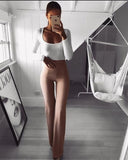 Summer 2023 Women Fashion Woman Pants Hippie High Waist Bell Bottoms Ladies Stretch Flare Trousers Office Lady Solid Pink Pants
